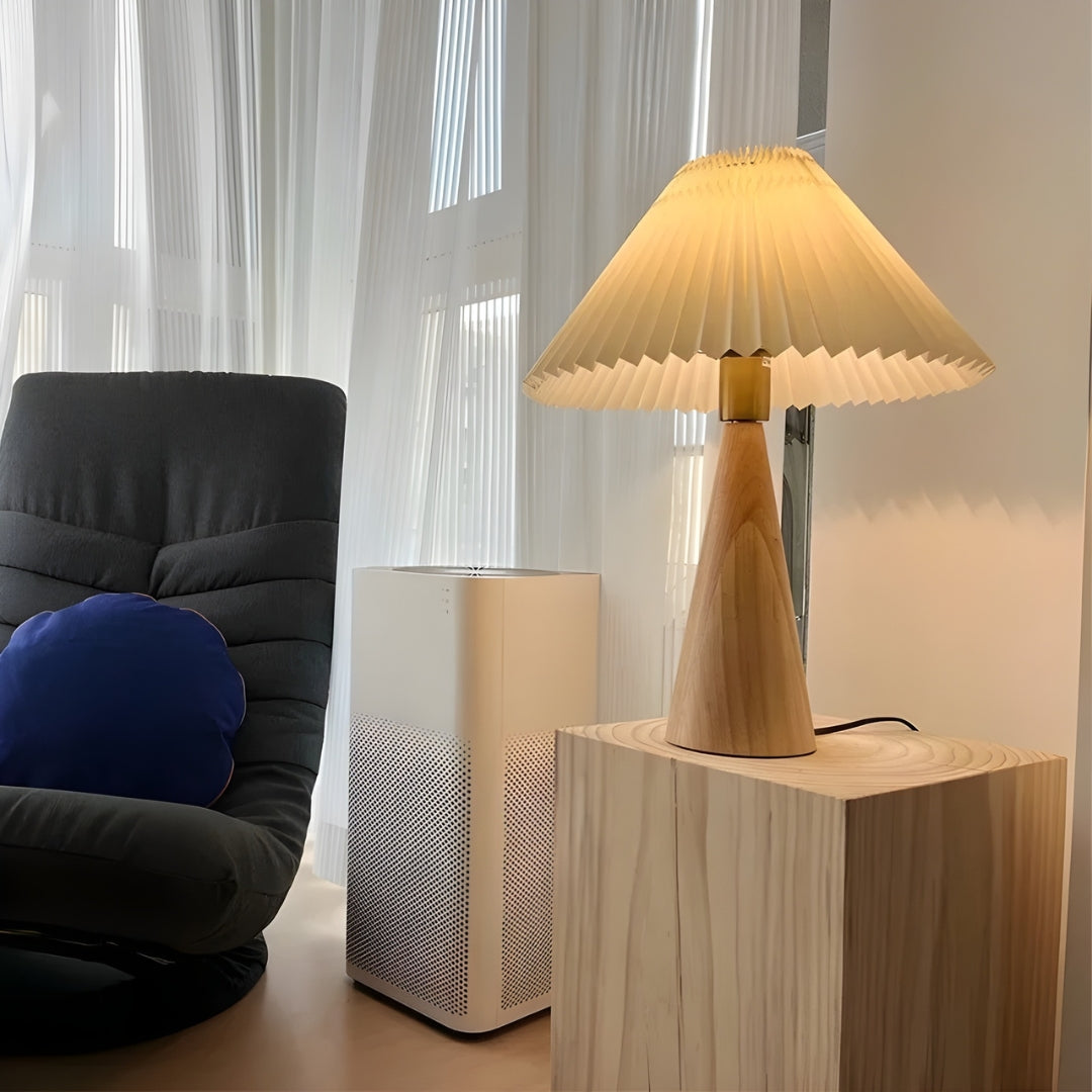 Lampe De Chevet Bois Et Blanc