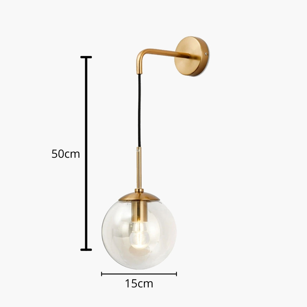 Applique Murale avec Boule de Verre Suspendue Design Moderne