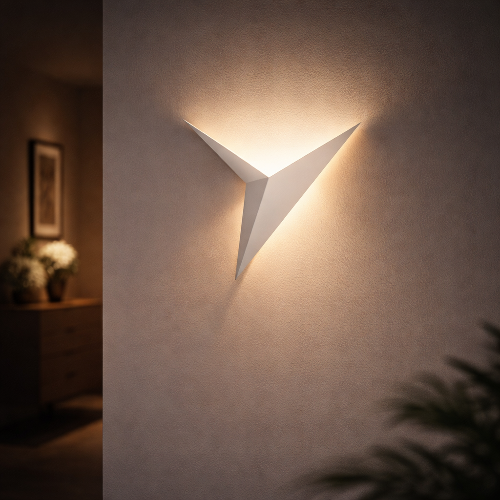 Applique Murale LED Triangle en Métal Style Loft