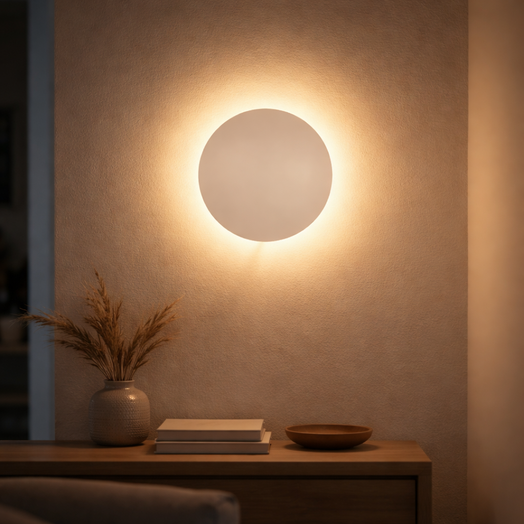 Applique Murale LED Ronde Effet Éclipse Design Moderne