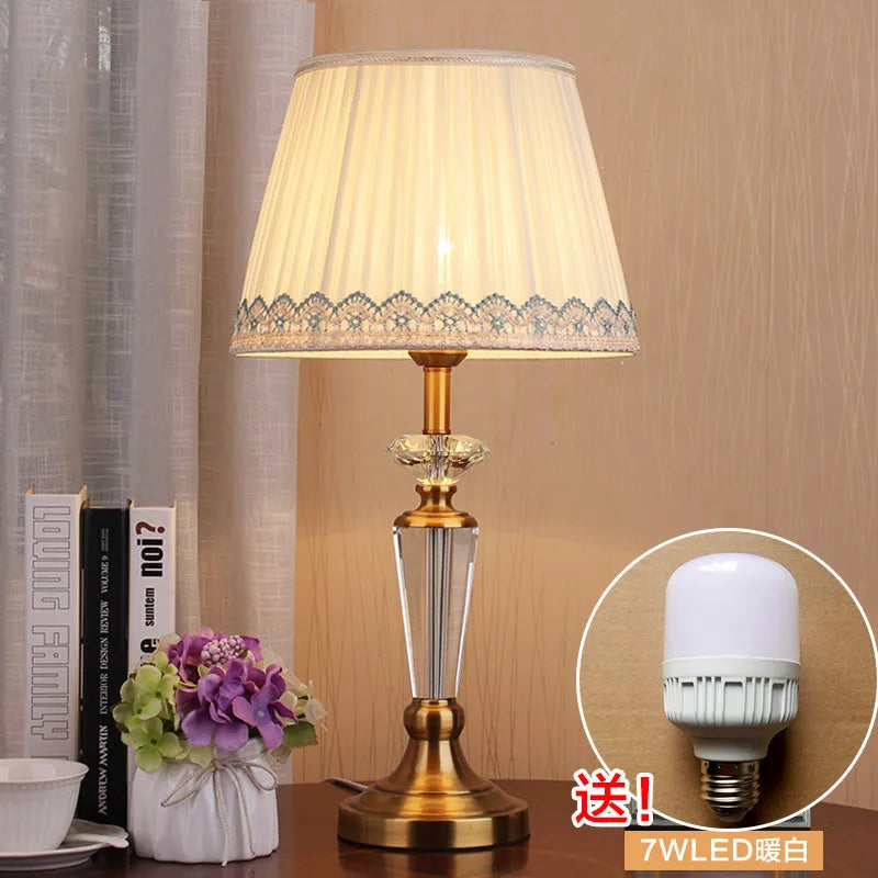 Modern And Simple Hotel Club Bedroom Bedside Living Room Study Light Luxury Crystal Table Lamp E27 AC110V 240V