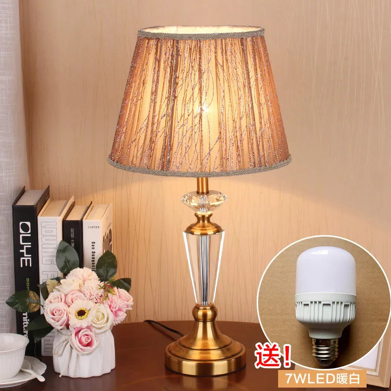 Modern And Simple Hotel Club Bedroom Bedside Living Room Study Light Luxury Crystal Table Lamp E27 AC110V 240V