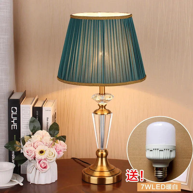 Modern And Simple Hotel Club Bedroom Bedside Living Room Study Light Luxury Crystal Table Lamp E27 AC110V 240V