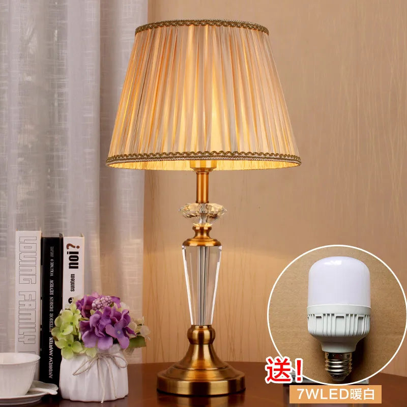 Modern And Simple Hotel Club Bedroom Bedside Living Room Study Light Luxury Crystal Table Lamp E27 AC110V 240V