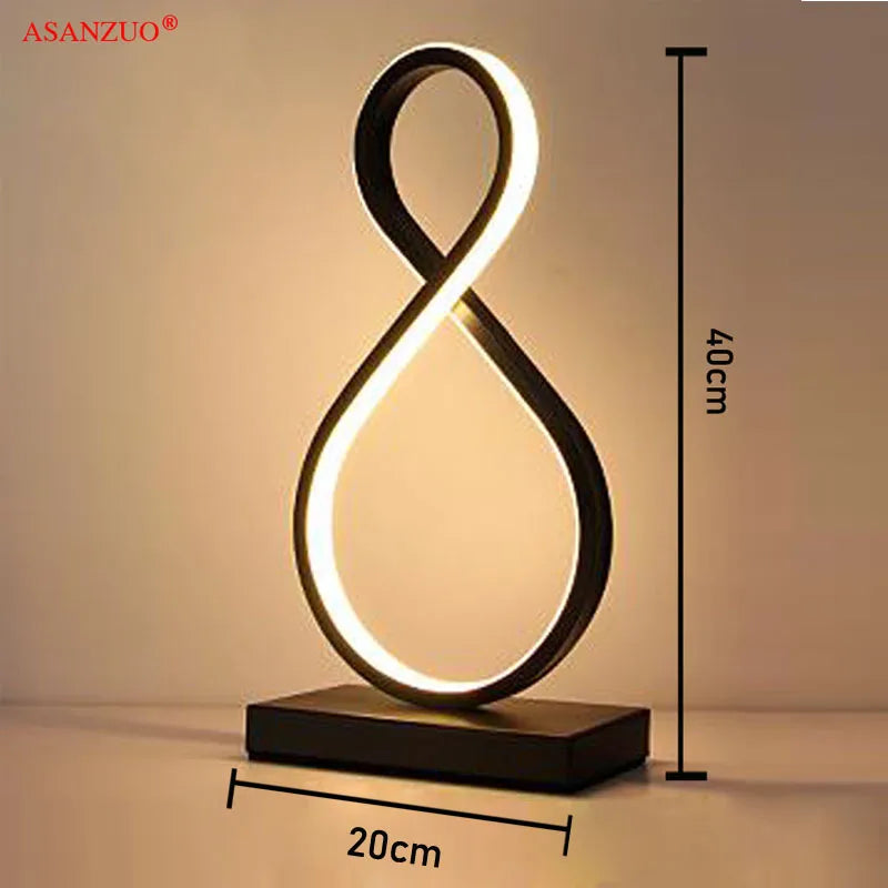 ASANZUO Aluminum ring LED Table Lamp bedroom reading lamp Minimalist Type 8/circle night lamp Bedside Lamp