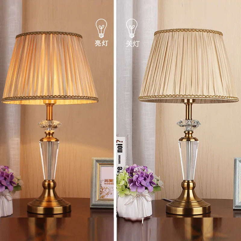 Modern And Simple Hotel Club Bedroom Bedside Living Room Study Light Luxury Crystal Table Lamp E27 AC110V 240V