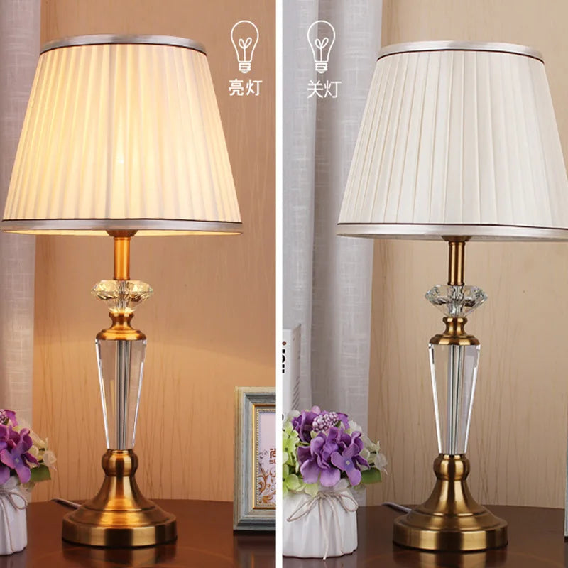 Modern And Simple Hotel Club Bedroom Bedside Living Room Study Light Luxury Crystal Table Lamp E27 AC110V 240V