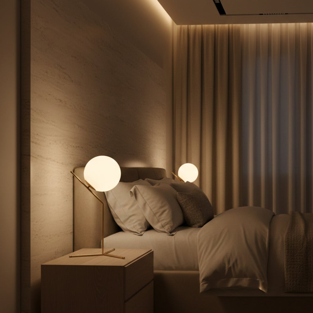Lampe De Chevet Boule Blanche