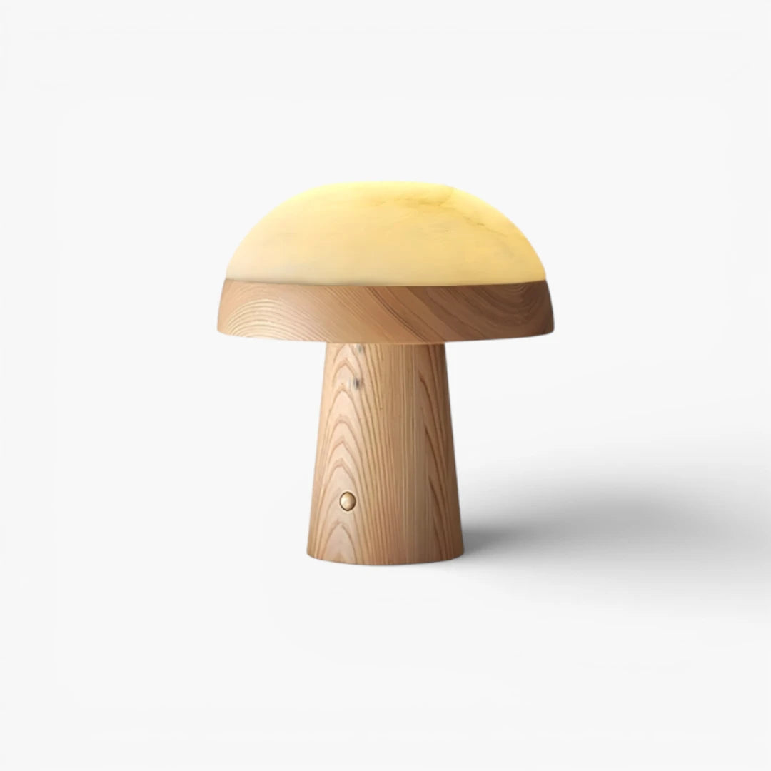 Lampe De Chevet Champignon En Bois