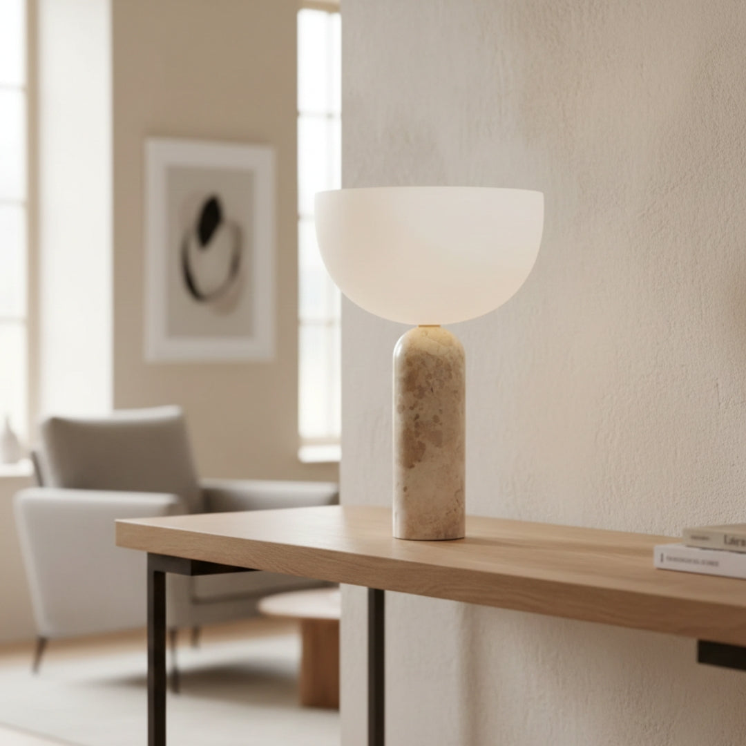 Lampe De Chevet En Marbre Blanc