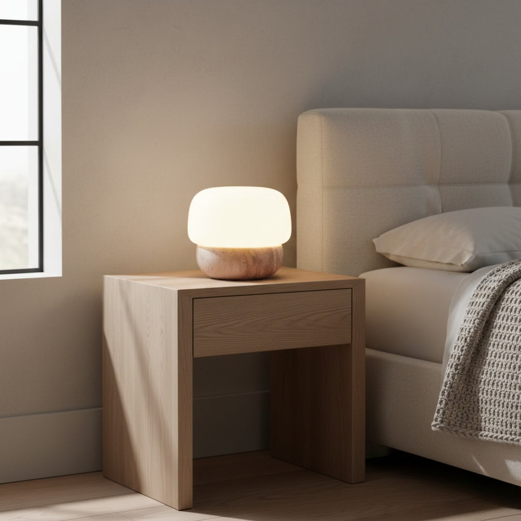 Lampe De Chevet En Travertin