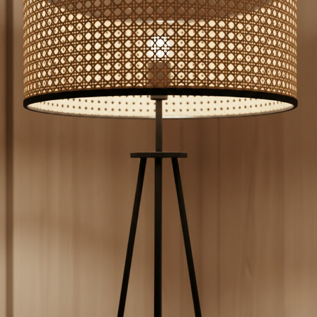 Lampe Sur Pied Abat Jour Rotin