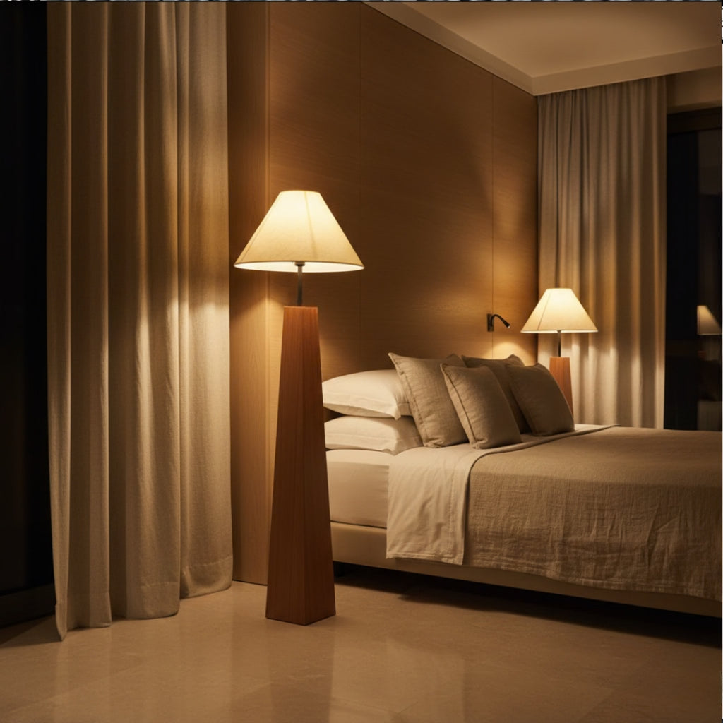 Lampe Sur Pied Blanc Et bois