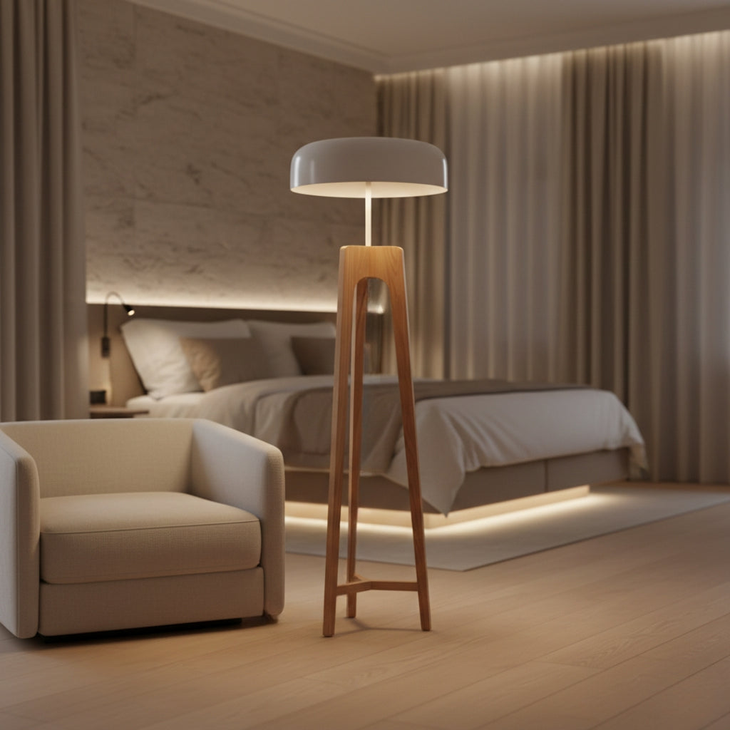 Lampe Sur Pied En Bois Classique