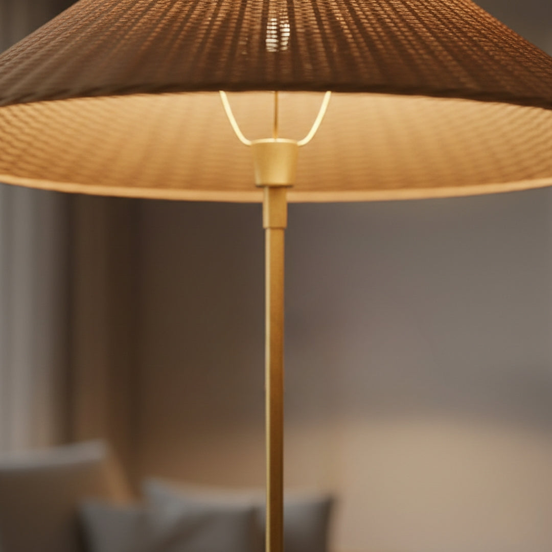 Lampe Sur Pied En Rotin