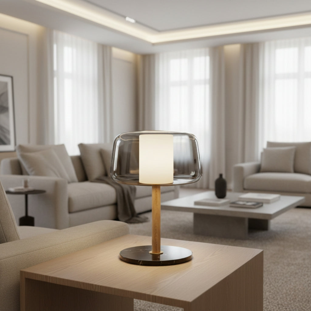 Lampe Sur Pied Verre Fumé