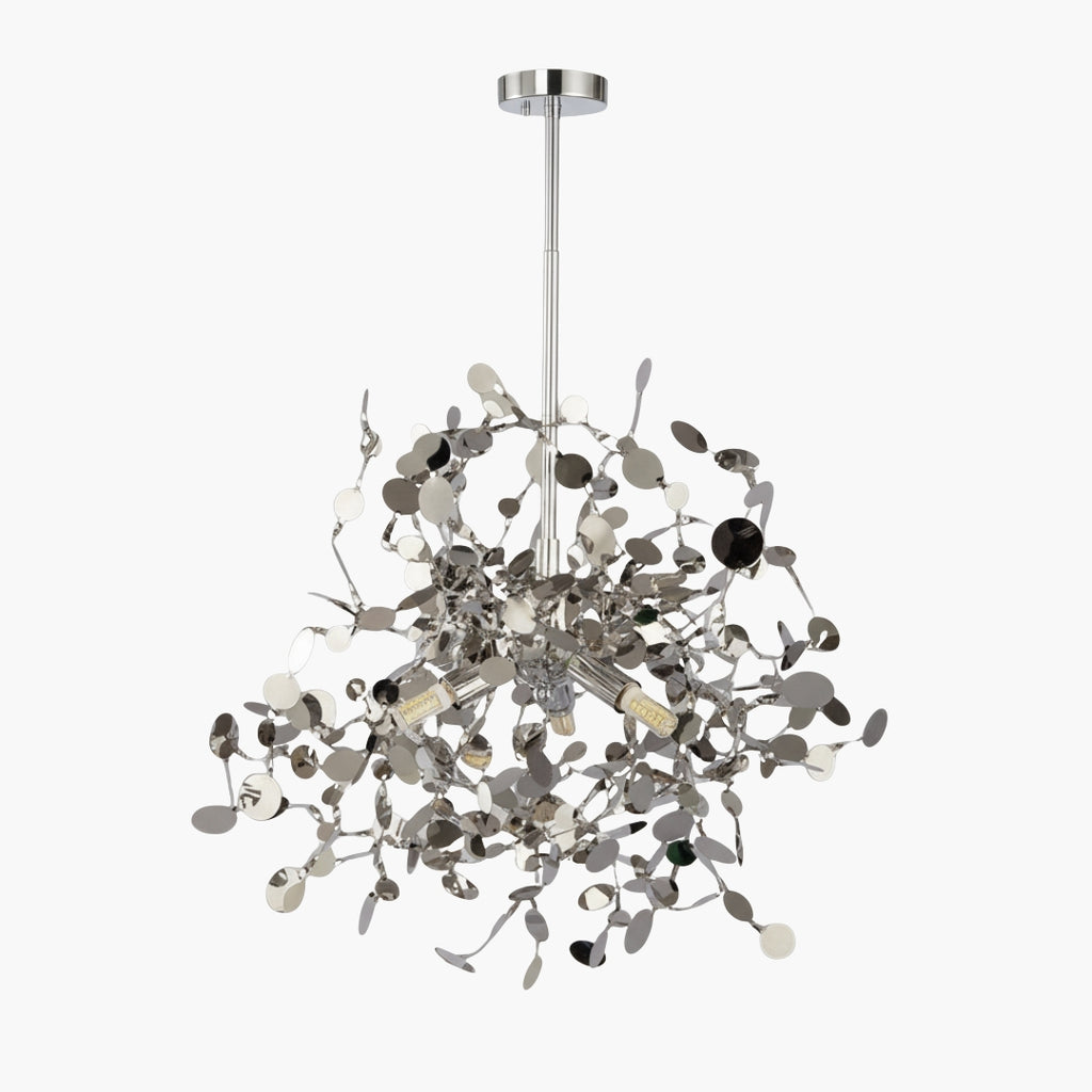 Lustre Chromé Arbre à Feuilles Rondes