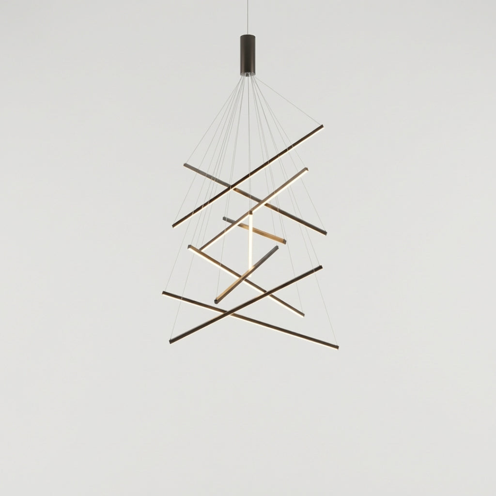Lustre LED Design à Baguettes Métalliques