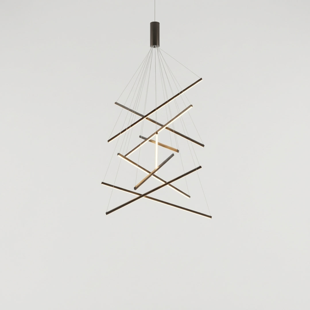 Lustre LED Design à Baguettes Métalliques