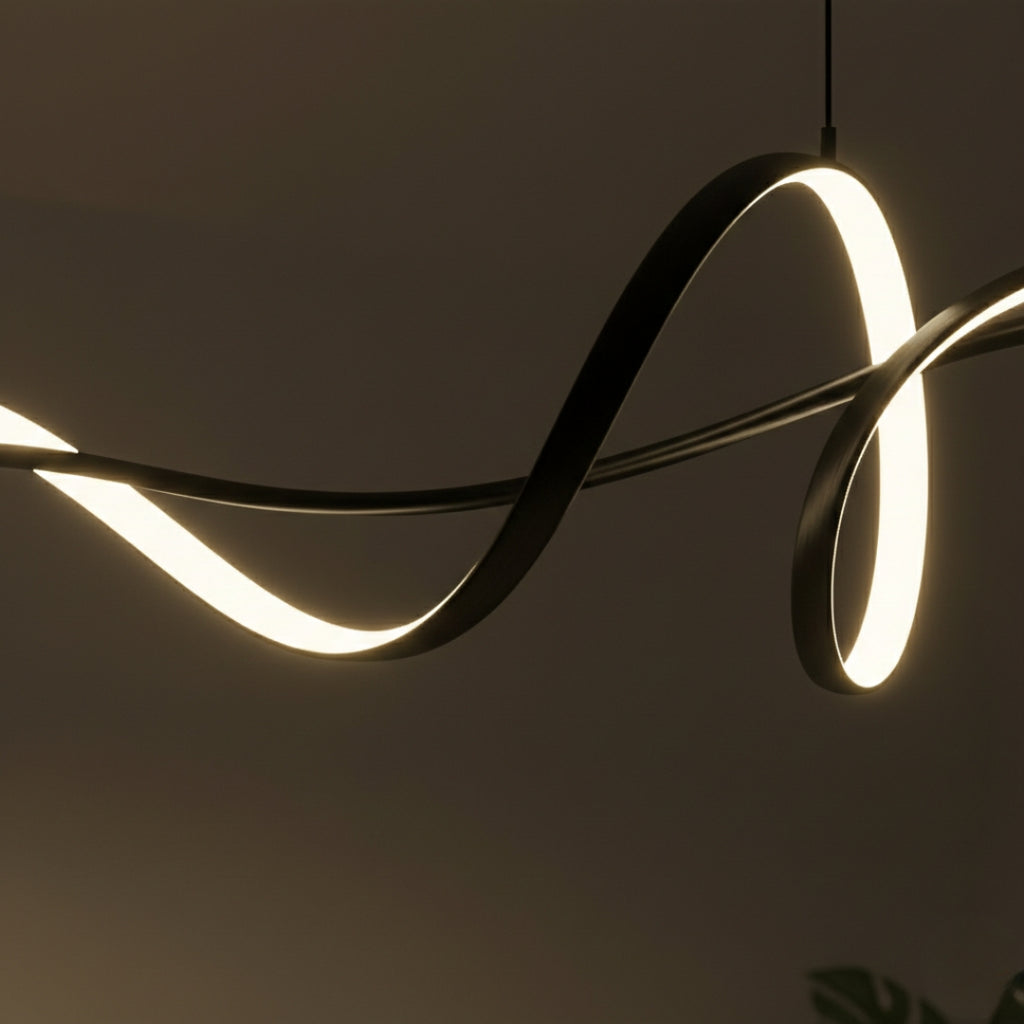 Lustre LED Design en Aluminium – Salle à Manger
