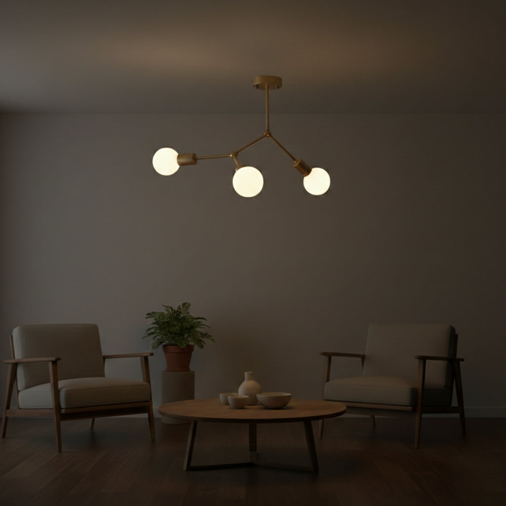 Lustre LED Industriel à Branches Métalliques