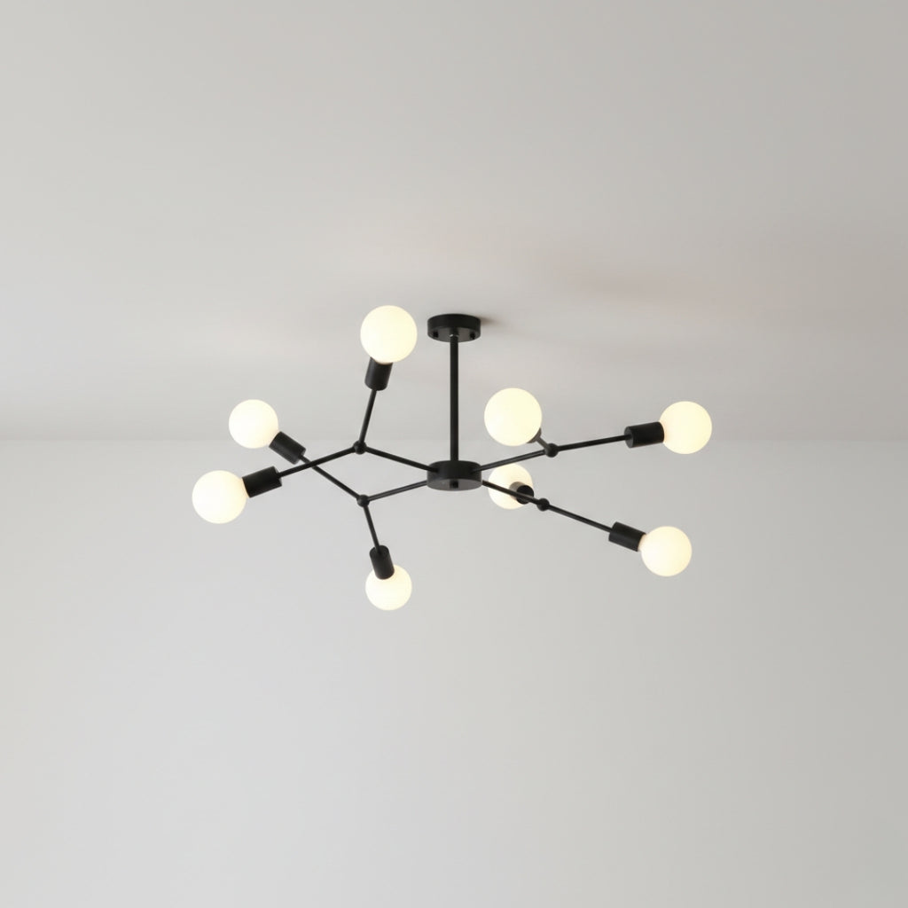 Lustre LED Industriel à Branches Métalliques