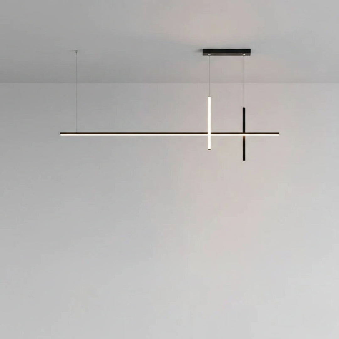 Lustre LED Noir Minimaliste Dimmable Moderne