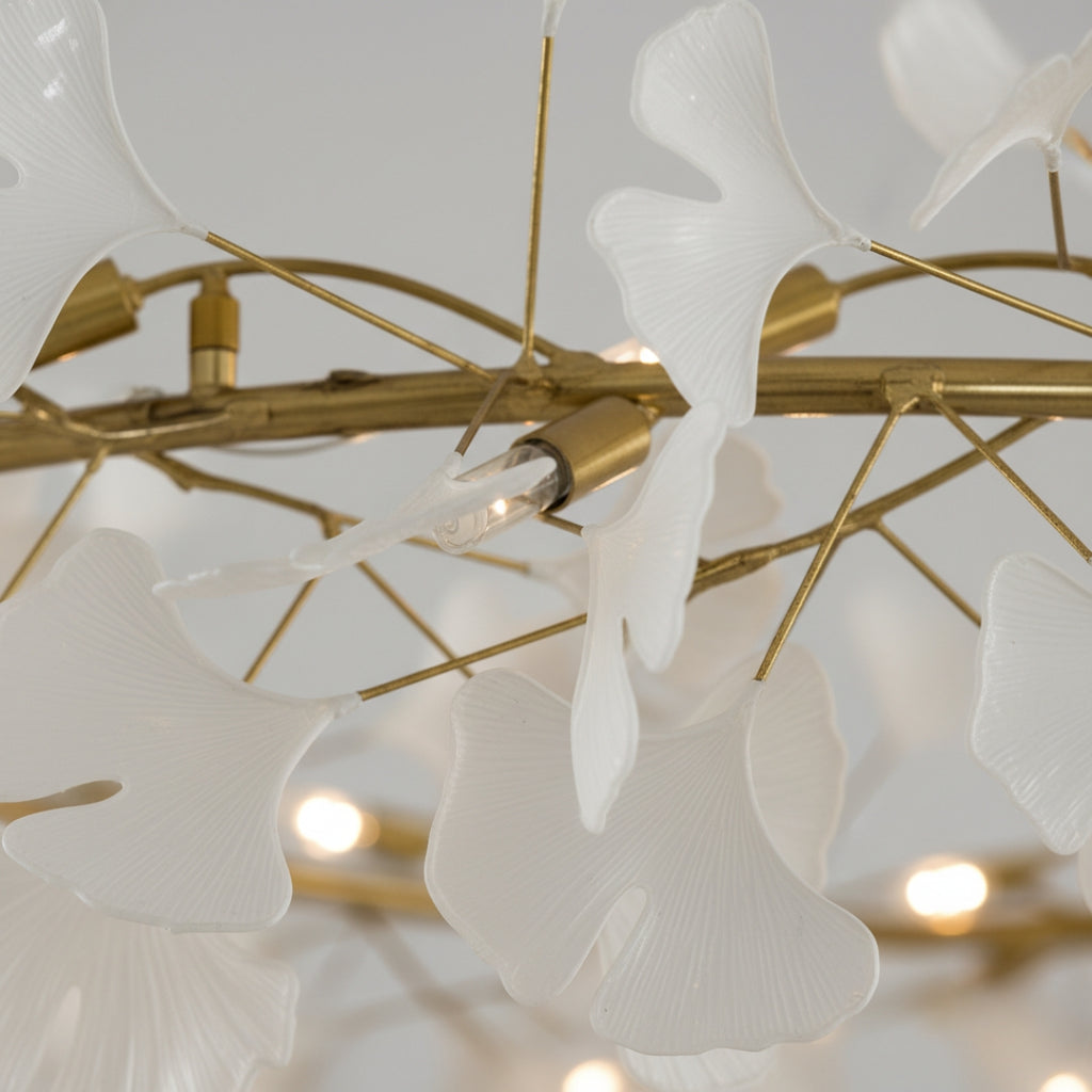 Lustre LED Nordique Feuille de Ginkgo Moderne