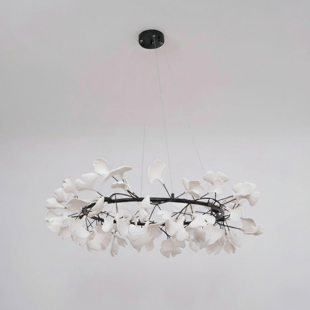 Lustre LED Nordique Feuille de Ginkgo Moderne