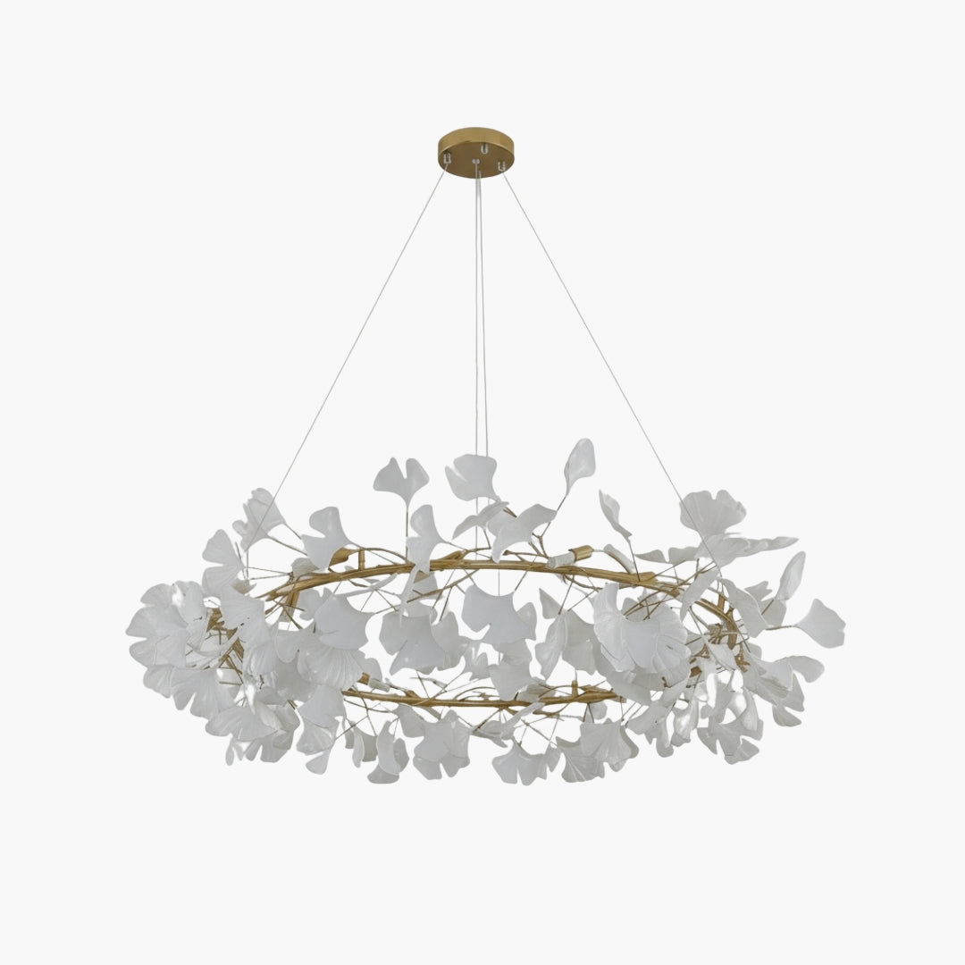 Lustre LED Nordique Feuille de Ginkgo Moderne