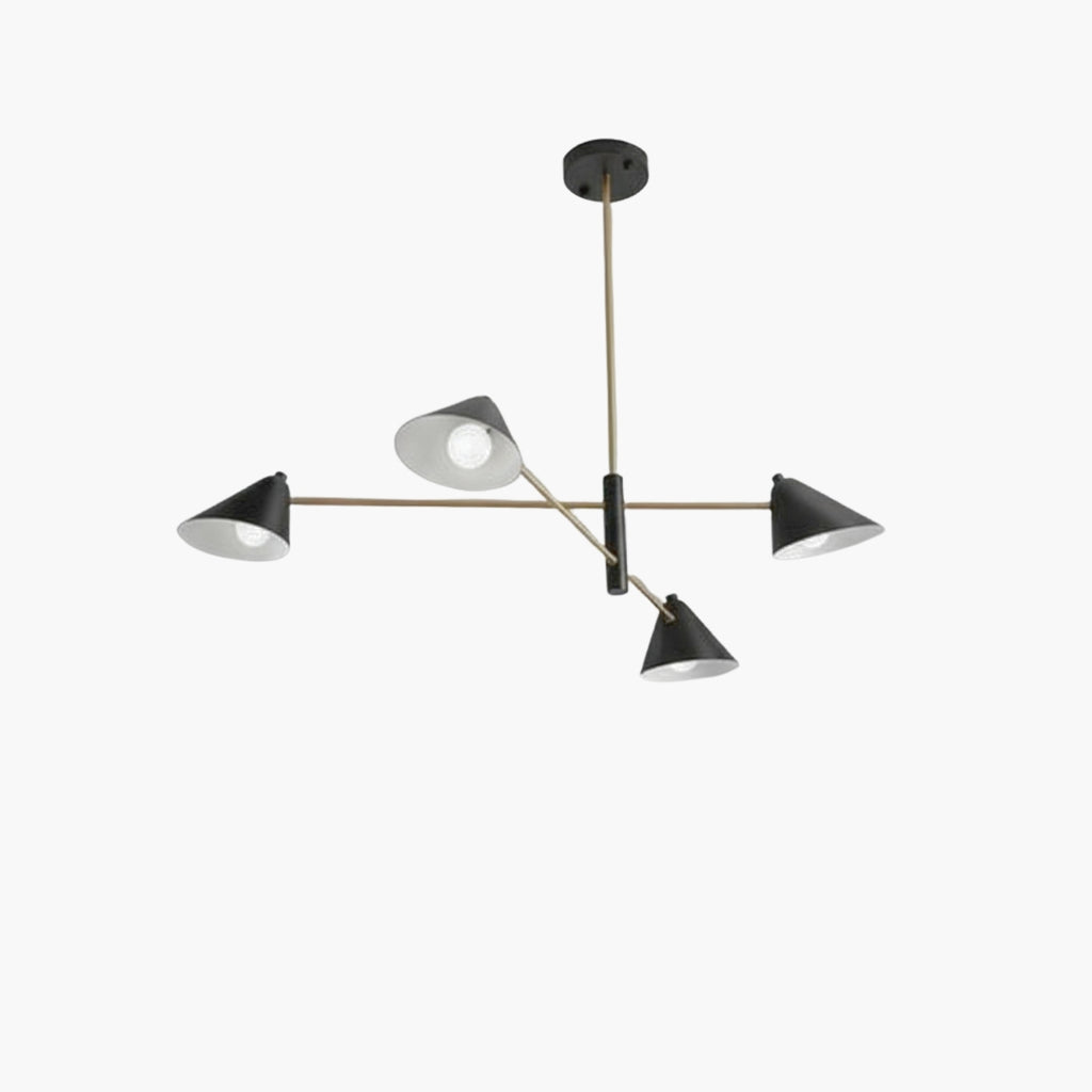 Lustre LED design avec abat-jours triangulaires style Loft
