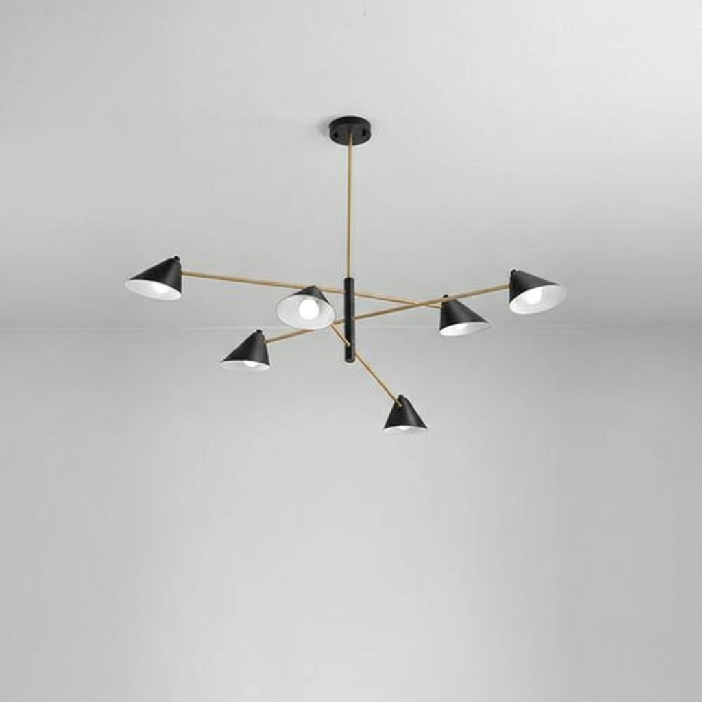 Lustre LED design avec abat-jours triangulaires style Loft
