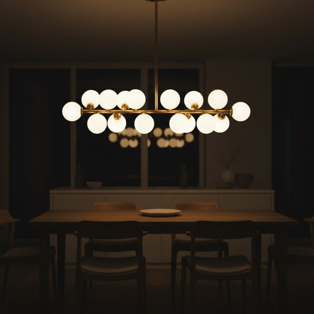 Lustre LED design branches noir ou doré verre