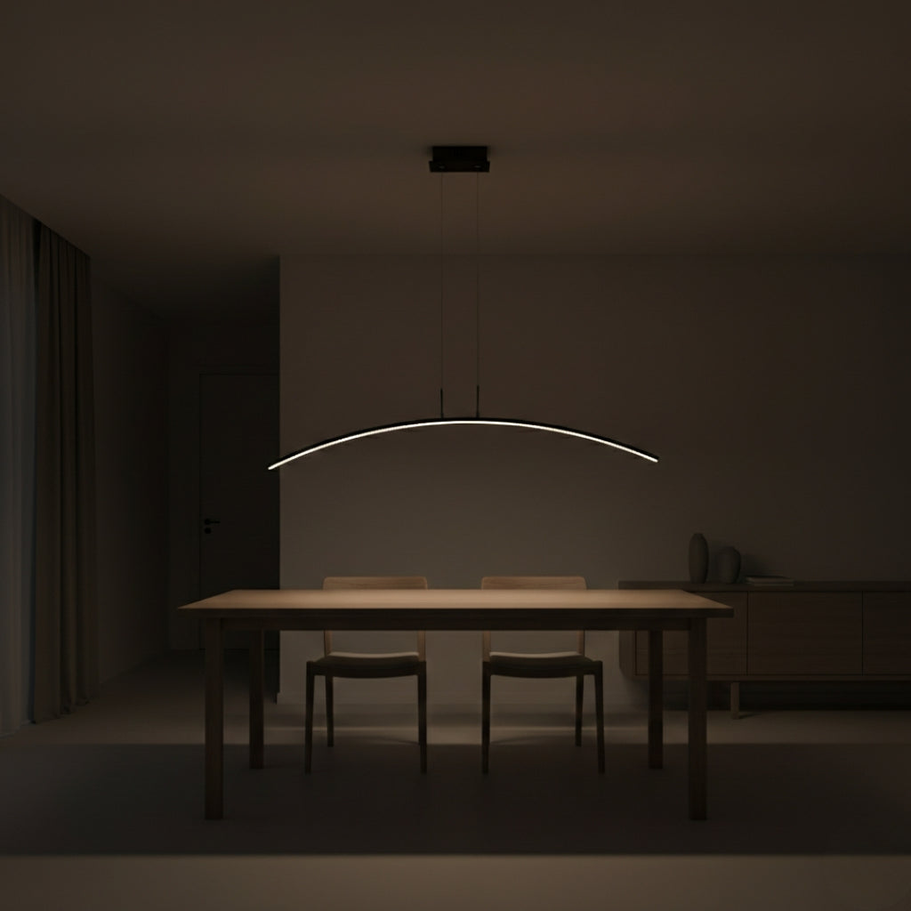 Lustre LED design moderne en arc de cercle – Élégance lumineuse