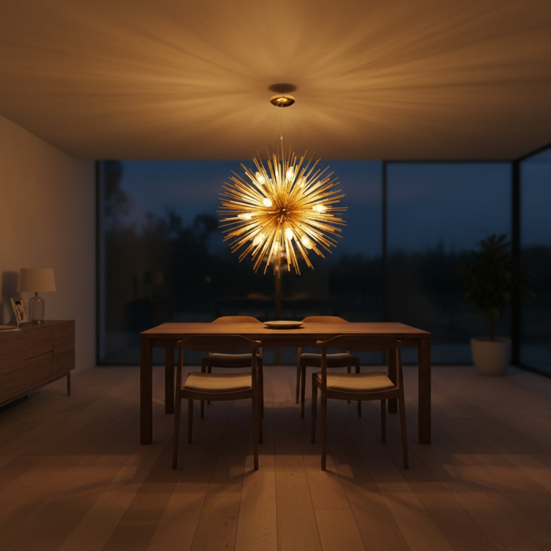 Lustre Moderne en Aluminium Doré Prosperity