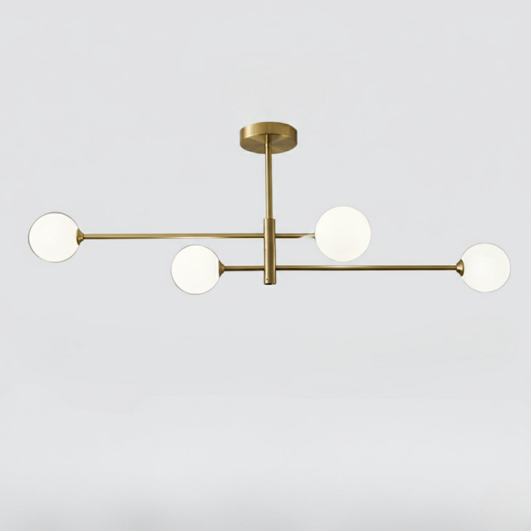 Lustre nordique moderne en verre et laiton – Élégance raffinée