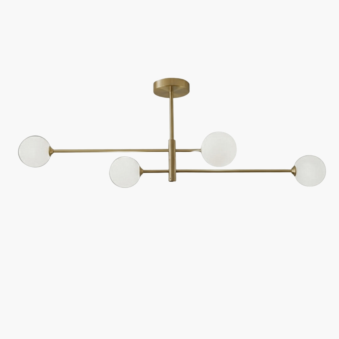 Lustre nordique moderne en verre et laiton – Élégance raffinée