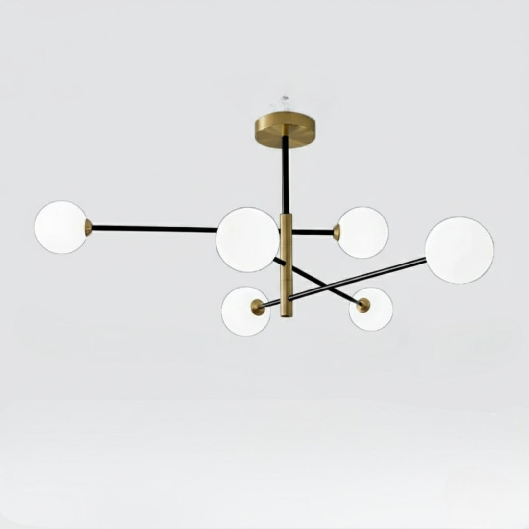 Lustre nordique moderne en verre et laiton – Élégance raffinée