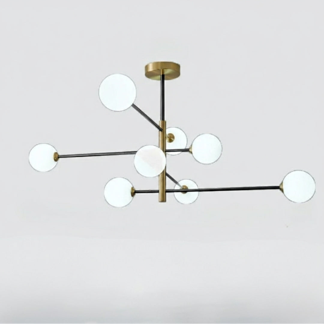 Lustre nordique moderne en verre et laiton – Élégance raffinée