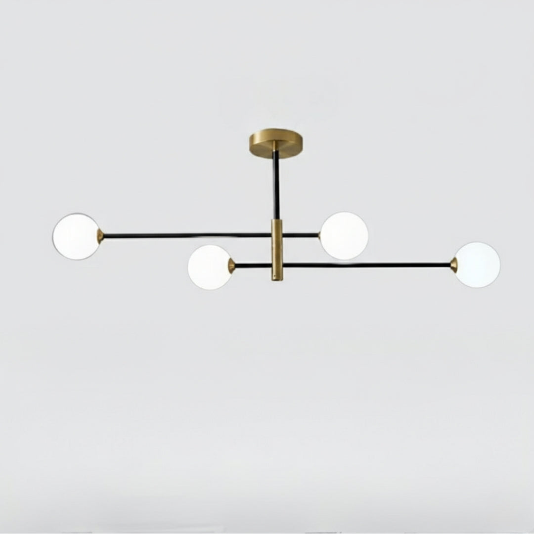 Lustre nordique moderne en verre et laiton – Élégance raffinée