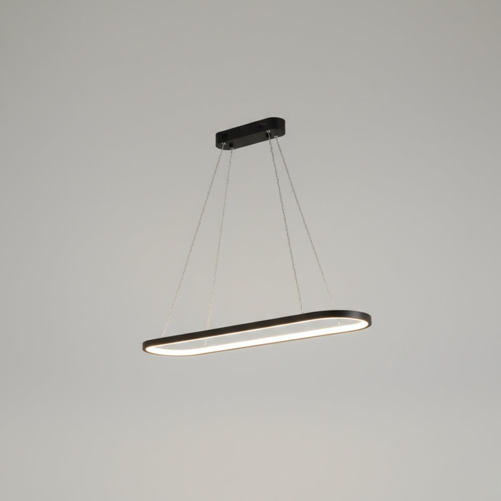 Lustre suspendu LED en aluminium au design arrondi