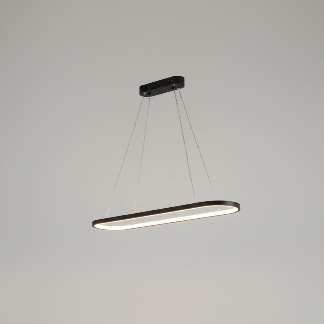 Lustre suspendu LED en aluminium au design arrondi