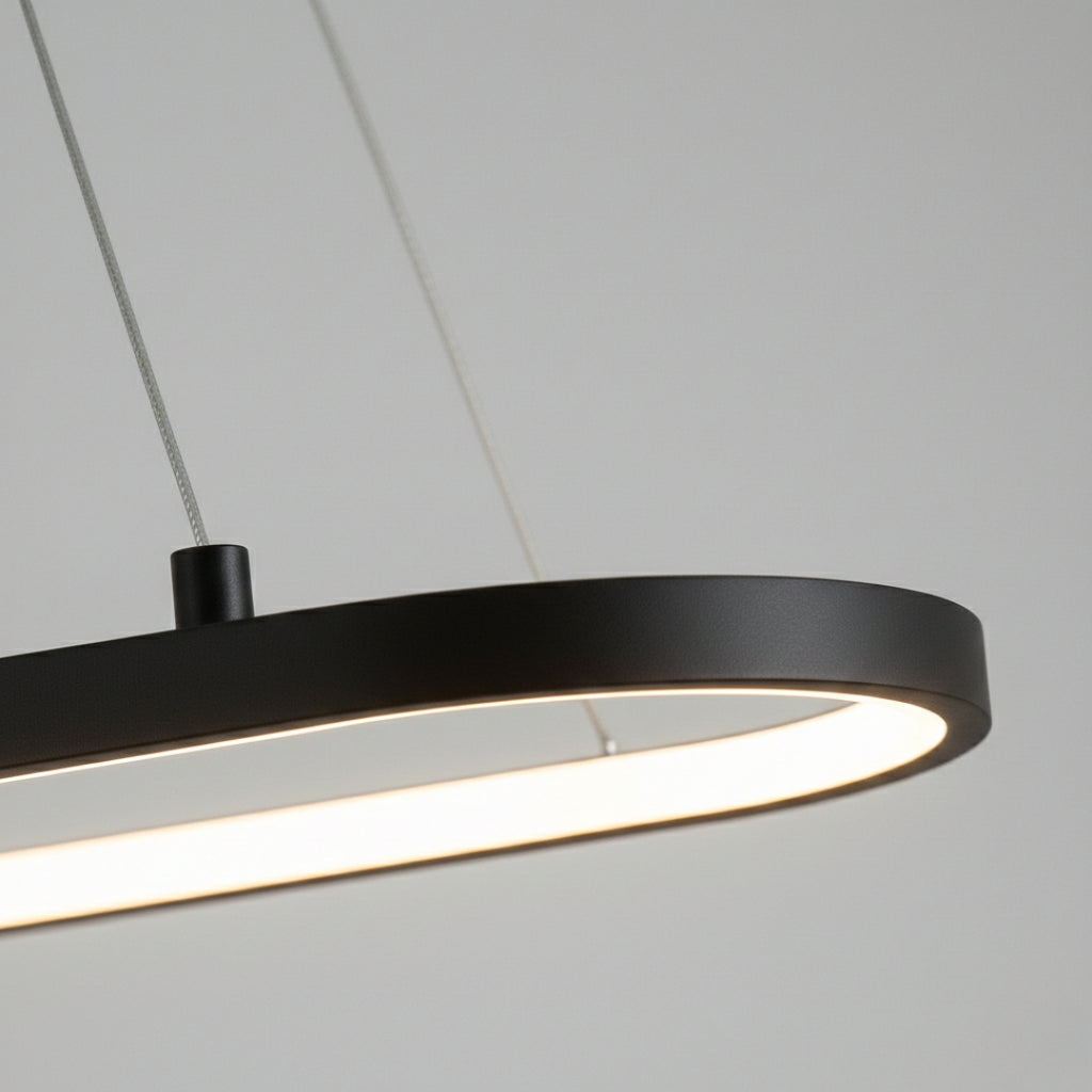 Lustre suspendu LED en aluminium au design arrondi