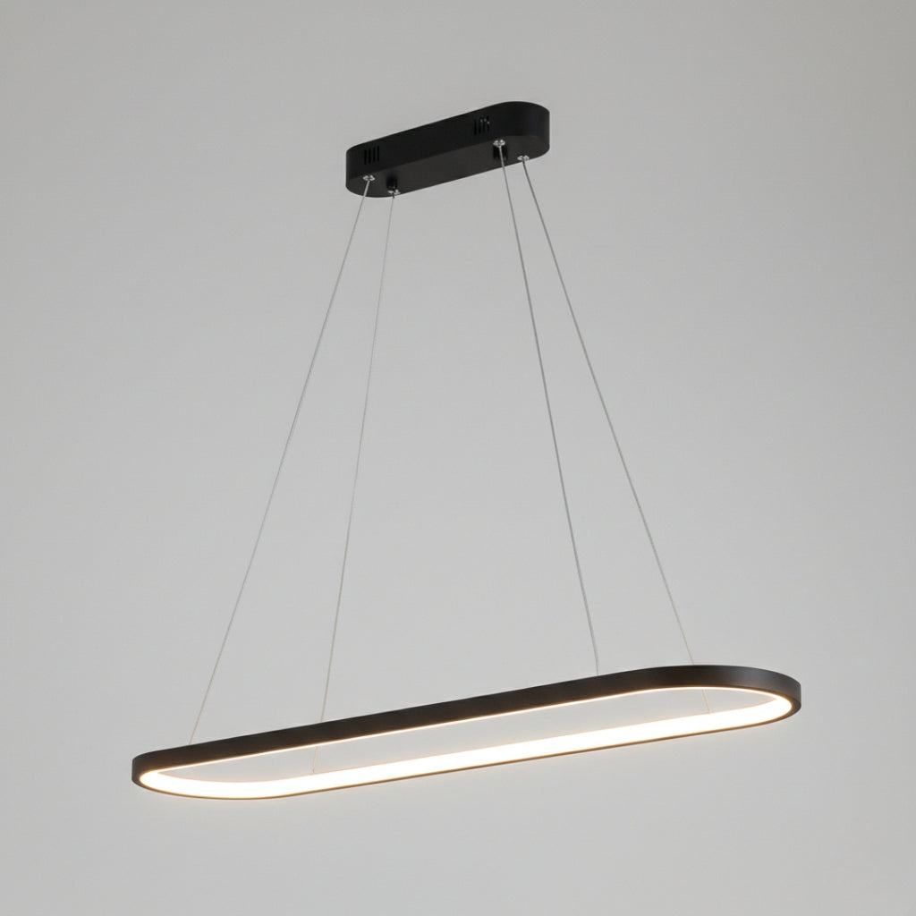 Lustre suspendu LED en aluminium au design arrondi