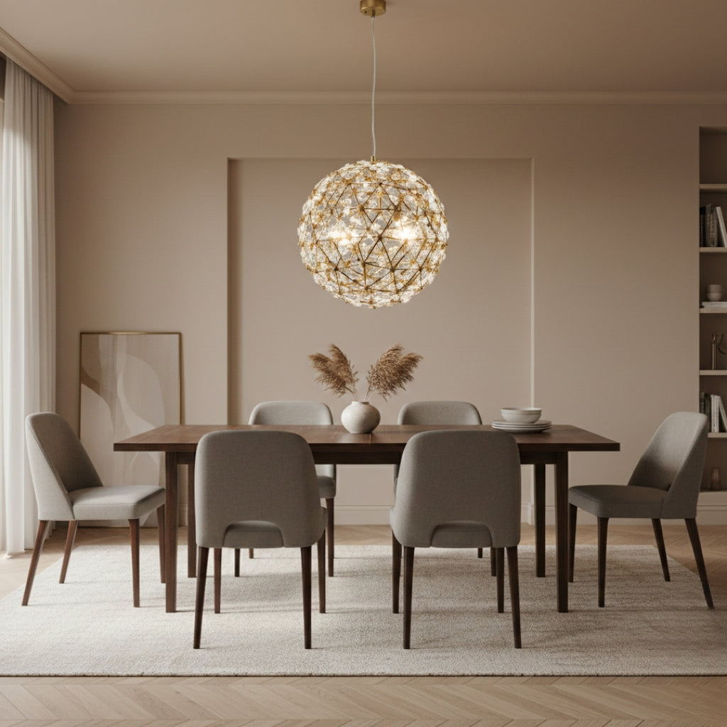 Lustre suspension LED loft en acier inoxydable Spark Ball