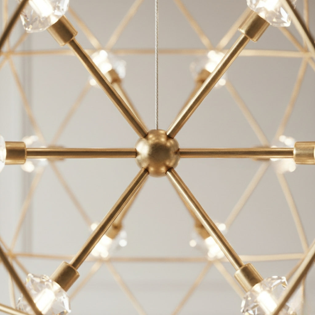 Lustre suspension LED loft en acier inoxydable Spark Ball