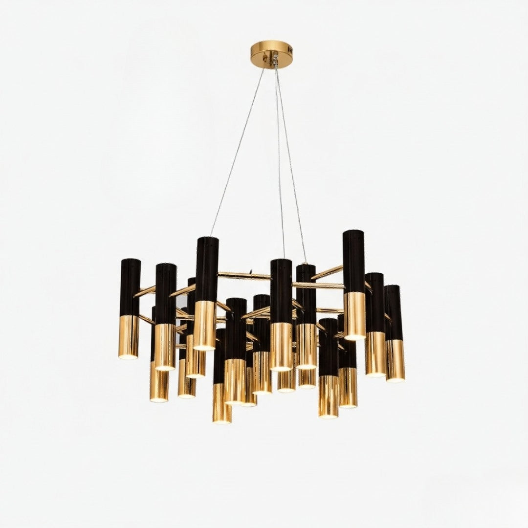 Lustre design en métal noir et doré – Italy