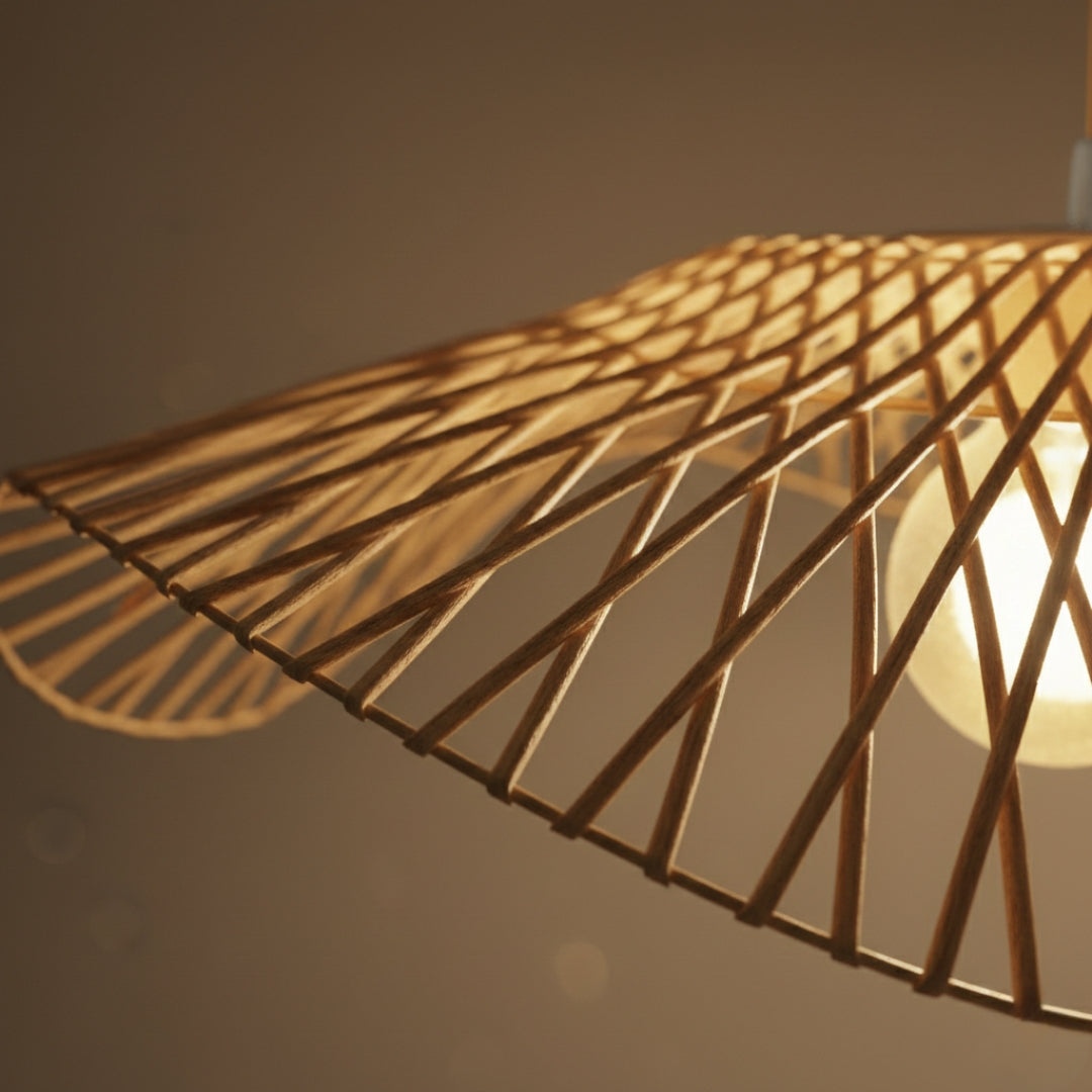 Lustres en osier tissé en bambou