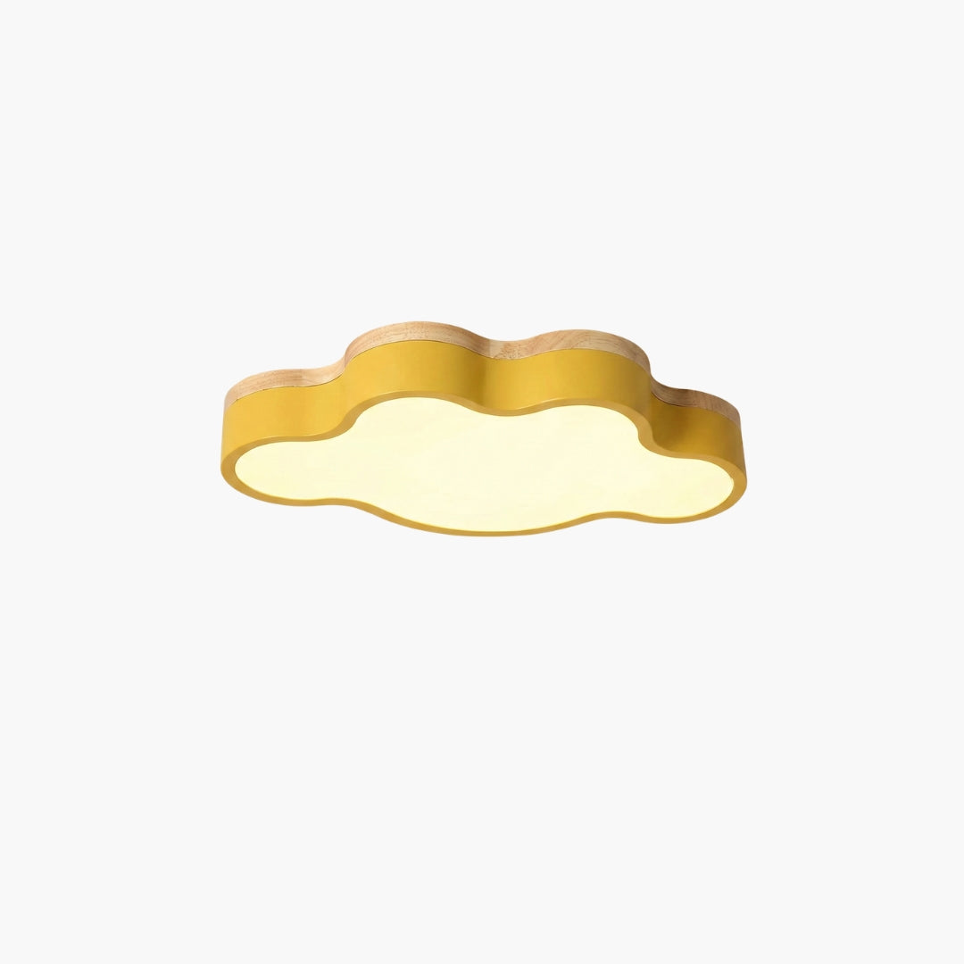 Plafonnier LED Bois Forme Nuage Design