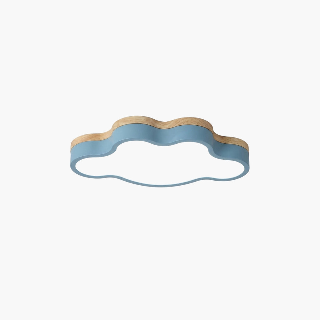 Plafonnier LED Bois Forme Nuage Design